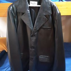 Mens Black Leather Blazer Jacket