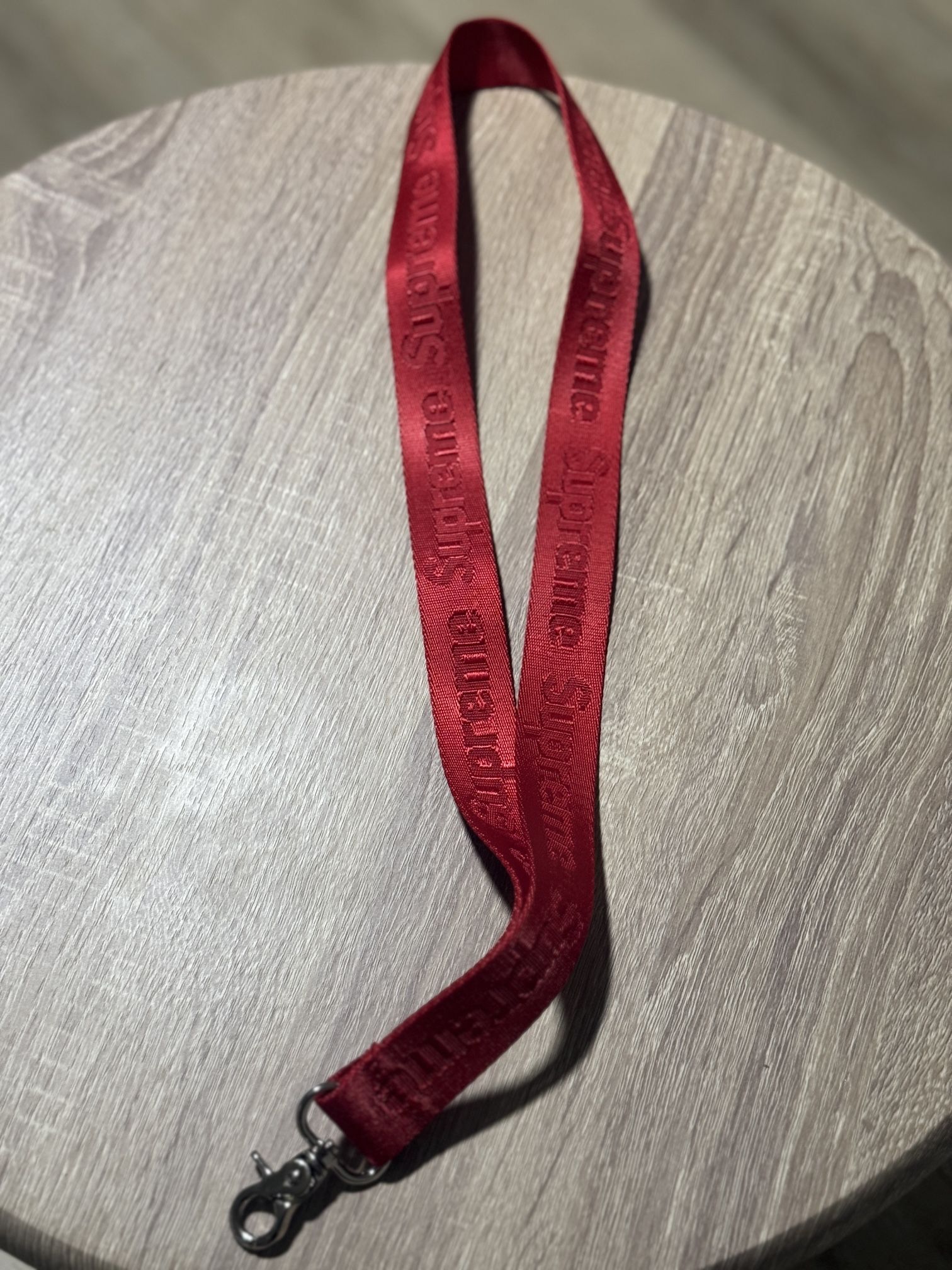 Supreme Nylon Lanyard Keychain Red Keyring