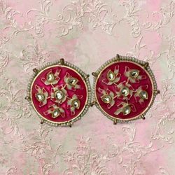 New | Indian Handpainted Hot Pink Studs