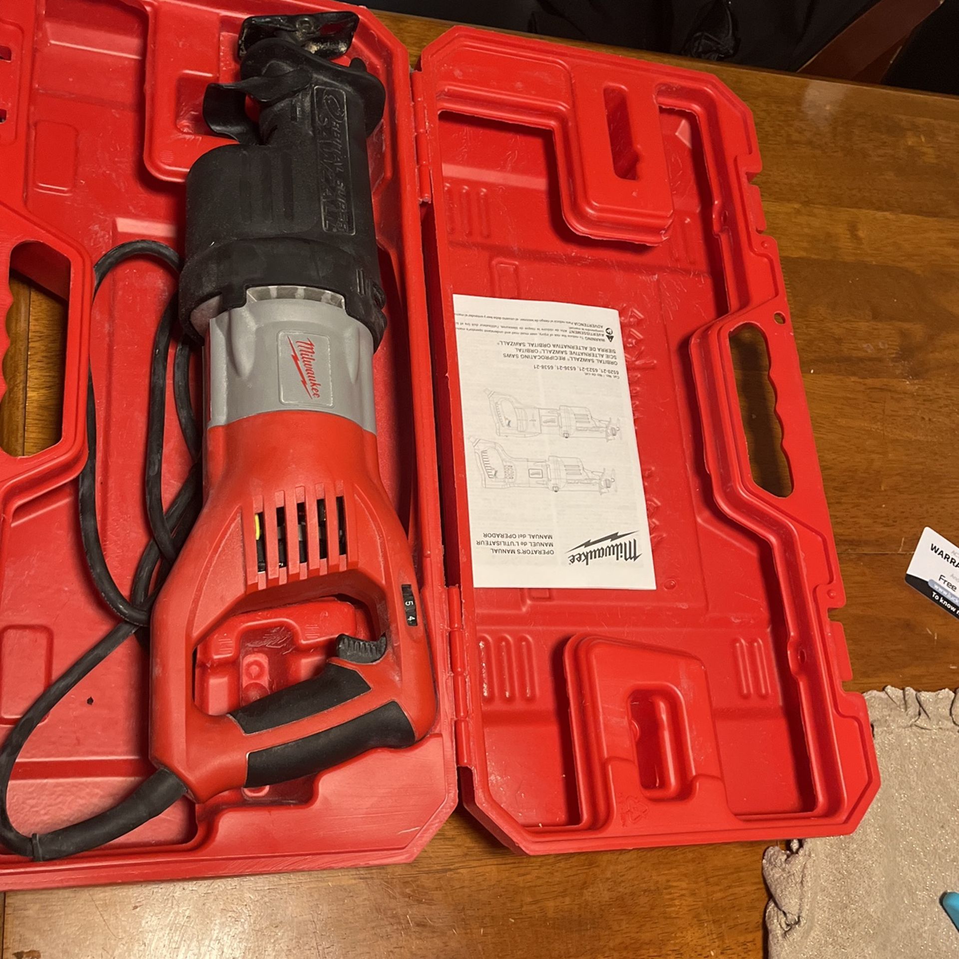 Milwakee Sawzall Corded Heavy Duty