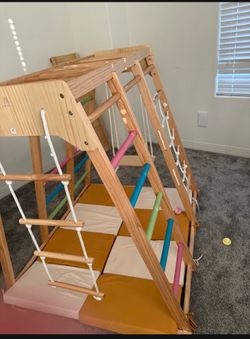 Real wood 7 In 1 Playset -Toddler Indoor Climbing Gym / Montessori Play Set – Great Condition