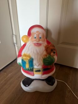 Vintage Lighted Santa Claus Blow Mold General Foam Christmas 18”