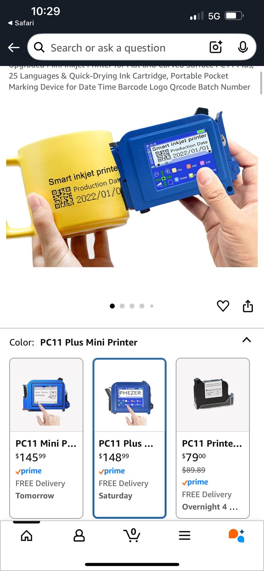 Mini Inkjet Printer For Flat And Curved Surfaces