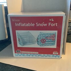 OrientalTrading Co. Inflatable Snow Fort brand new in the box.  Approx 4 ft wide by 40” deep by 40” tall Easy assembly sturdy and brand new  Plainfiel