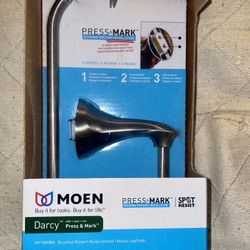MOEN Darcy Single Post Toilet Paper Holder with Press and Mark in Brushed Nickel Brand New Sealed In Box