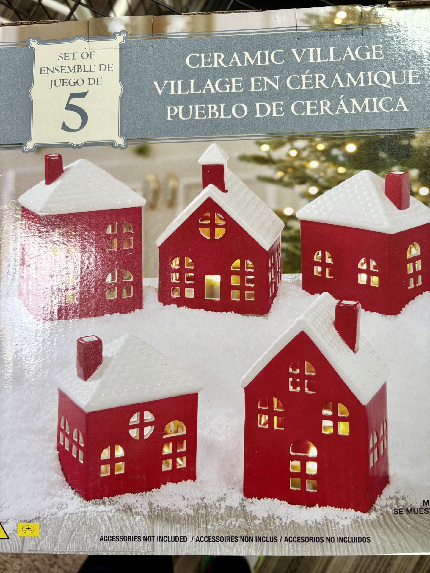 Ceramic Village- Set Of 5 Buildings