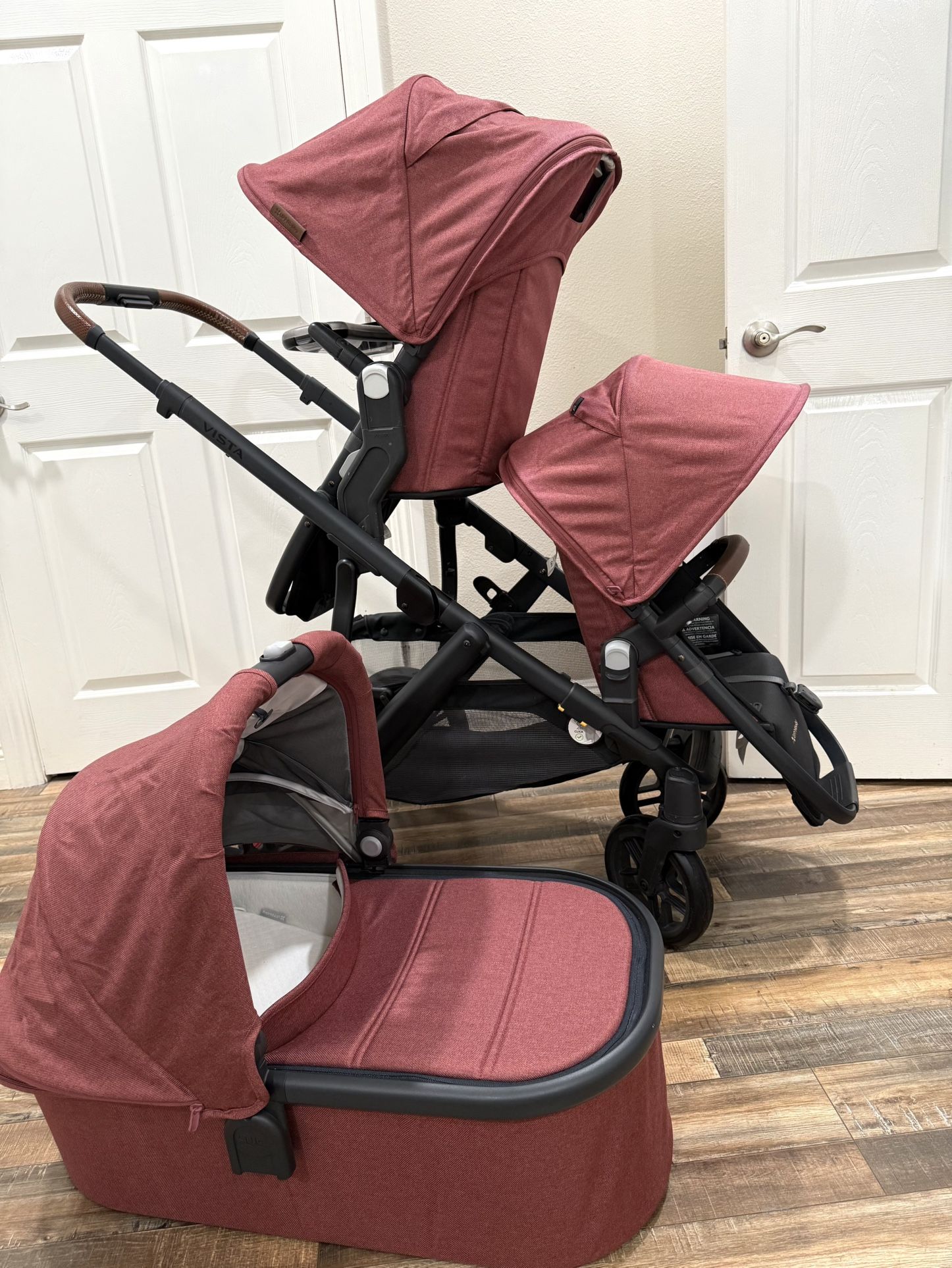 Like new Uppababy Vista v2 double stroller and uppa baby bassinet