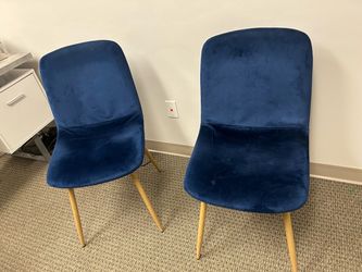 Blue Velvet Dining Chairs Set of 2