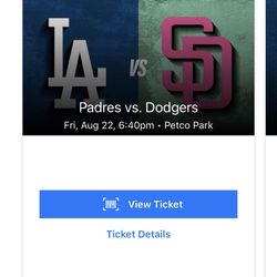 Padres vs Dodgers - Friday August 22nd 