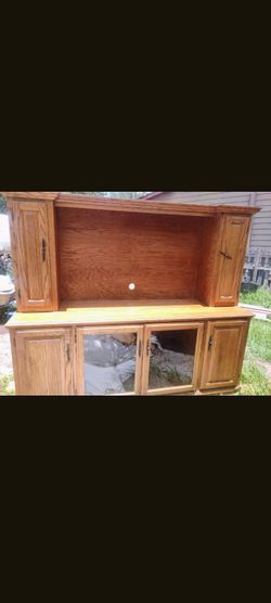 Solid wood entertainment center