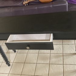 Sofa Table With Drawer Black Wood Entry Entryway 