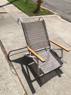 Two low seat beach chairs