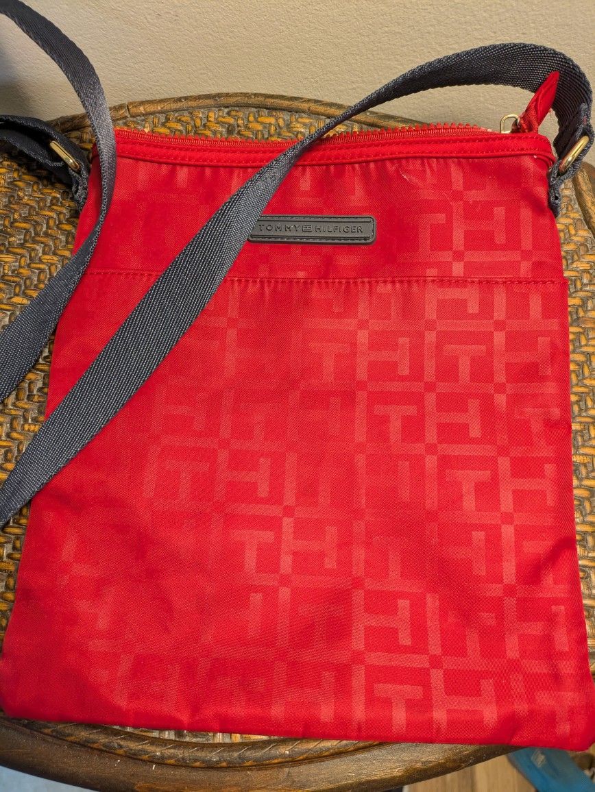 Tommy Hilfiger Red & Blue Crossbody Bag 11 x 9.5