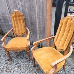 Vintage 70s Hollywood Regency Revival mod woven back Heritage occasional side dining chairs velour cane wood

