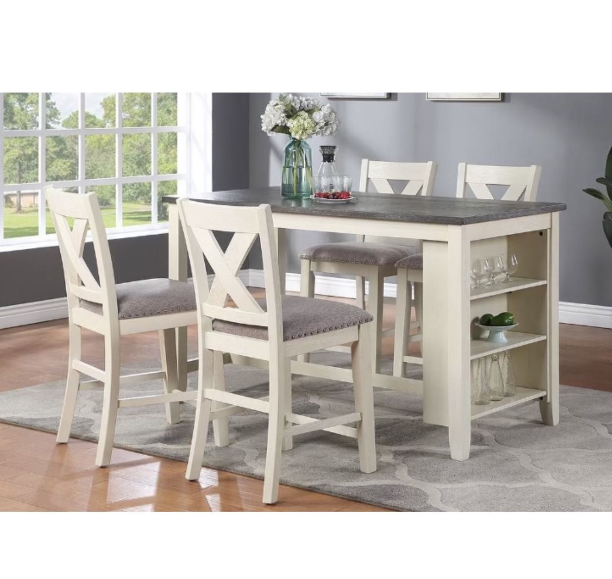 Counter High Table Set Table 60”x 30”x36”H High Chair 19”x21”x40”H,24”H seat,All Products : American Fashion Style Bags On Sale