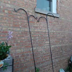 Metal Hooks Planter Pots Holder Stand Yard Decor 