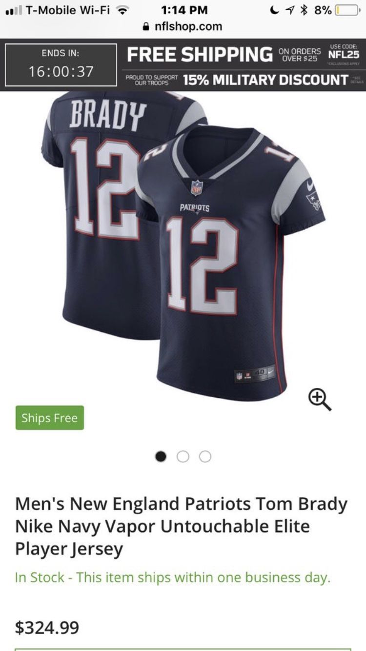 Tom Brady new England Patriots Nike Elite Men's football jersey (White