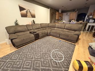 Riverbrook Coffee 6 Pc Power Reclining Sectional & Riverbrook Coffee Glider Recliner