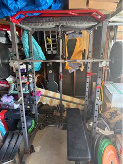 Complete Home Gym Setup — Power Rack, Cable System, 310 lbs Bumpers, Bench & Mo