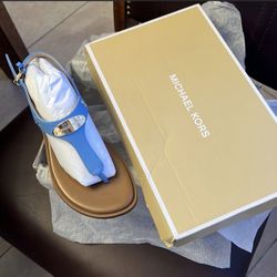 Michael Kors Plate Thong Leather Sandals
