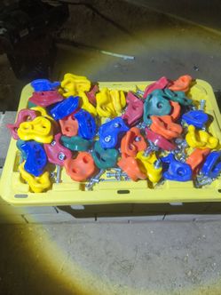 Plastic rock climbing holds