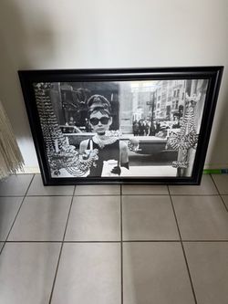 Audrey Hepburn Framed Black and White Print