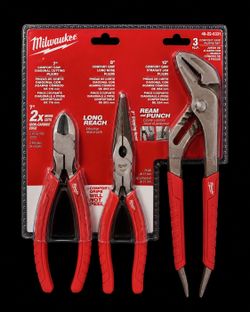 Milwaukee 3-Piece Comfort Grip Pliers Set – New (48-22-6331)