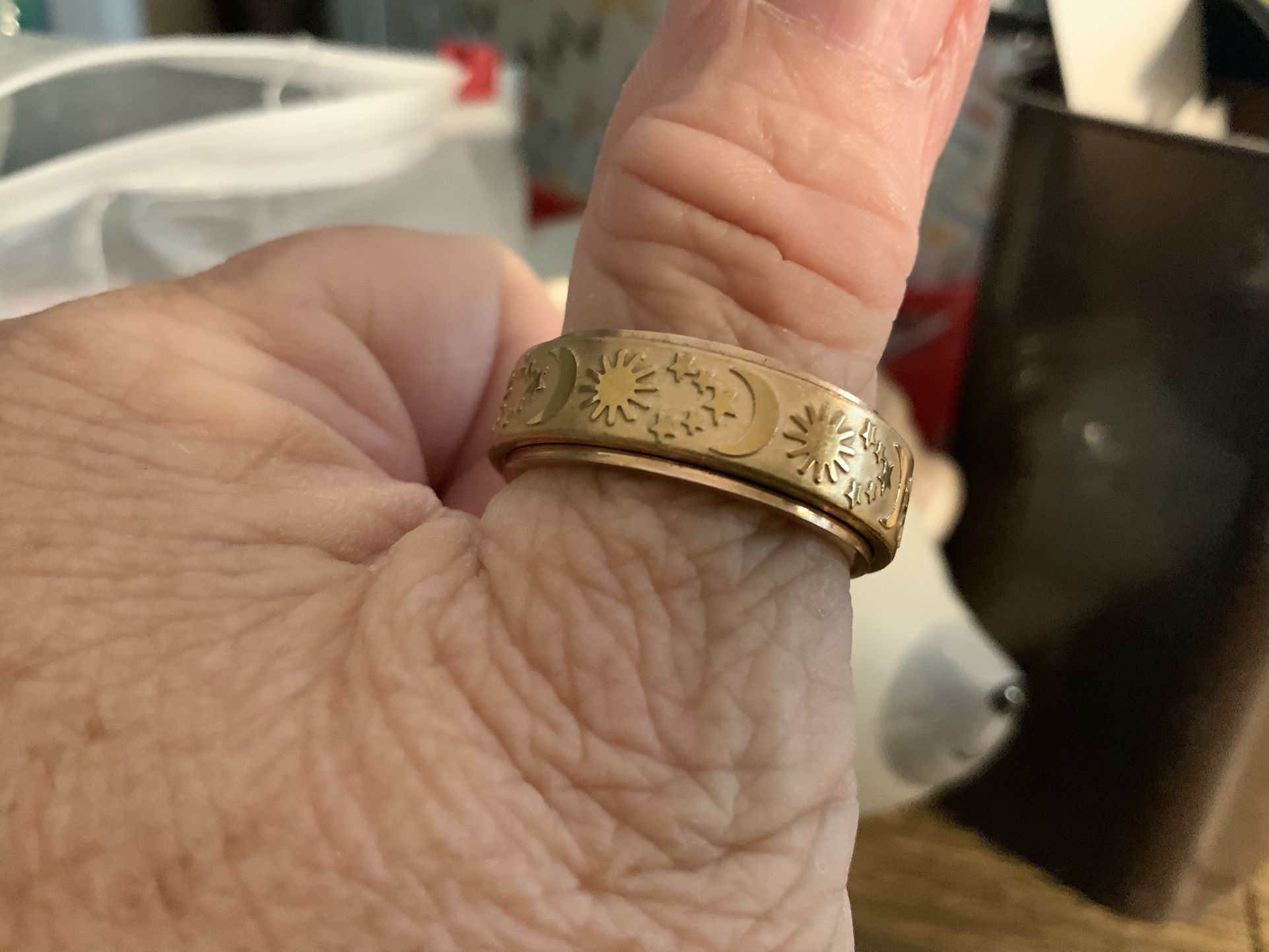 Moon And Stars. Fidget Ring 