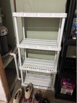 4 tier white storage shelves