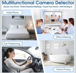 Camera Detectors, Portable Scanner Hidden Detector,2-in-1 Camera Detector with LED Light for Bathroom, Hotel, Travel,6 Levels Sensitivity