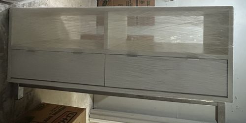 White Wooden TV Stand with 2 Drawers