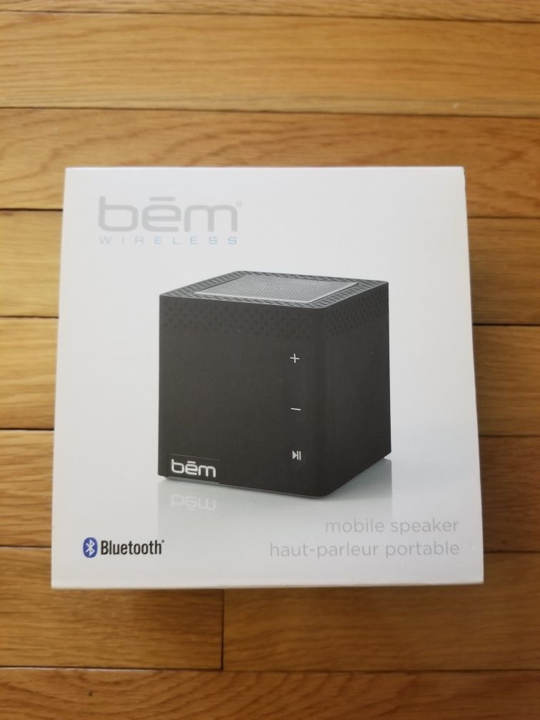 BEM Wireless Rechargeable Bluetooth Speaker - New Sealed -Black