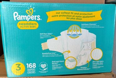 [BNIB] Pampers Swaddlers Size 3 Diapers (168 Count) - Factory Sealed