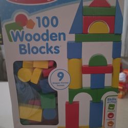 Melissa N Doug 100 PC Wooden Block Set