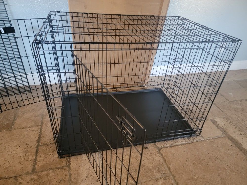 Brand New 42x28x31 Dog Crate/ 42 Crate Bed/ 2 Hanging Kennel Bowls/ 2 Dog  Chew Toys / Dog Cage Alone $80 for Sale in Fontana, CA - OfferUp