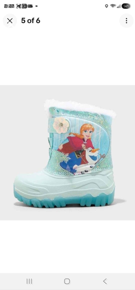 Size 7 Frozen Light Up Strap Boots