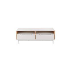 Brand New StyleWell Sheldon White and Natural Finish Wood TV Stand