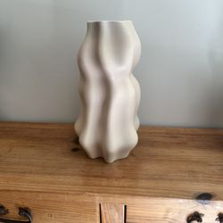 Wavy ceramic vase in asymmetric shape. (Price is firm)