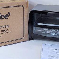 COMFEE' 4 Slice Small Toaster Oven Countertop, Retro Compact Design, Multi-Function #877