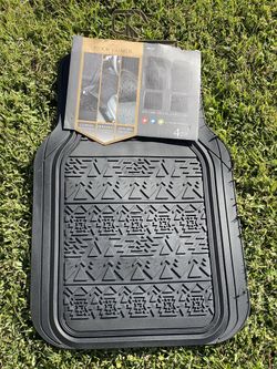 Pilot Automotive Universal Black Aztec Rubber Car Floor Mat Set of 4 - FM-337E