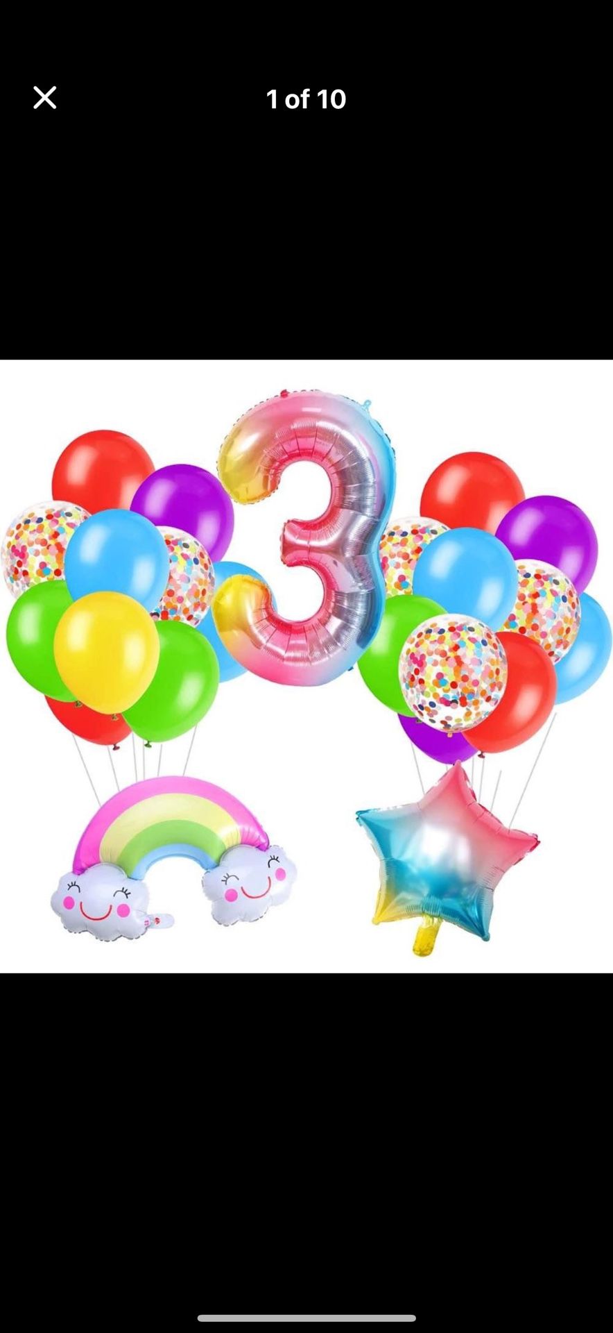 23 pieces birthday balloon set age 3,4,5,6