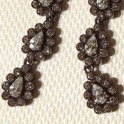 Black Earings With Stimulated Diamond Earings