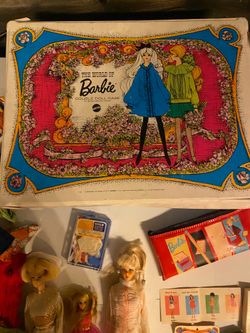 Vintage 1968 Barbie Double Doll Case + Dolls, Clothes, Accessories & Paperwork – $400 OBO