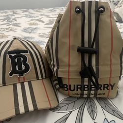 Burberry Hat With Hand-string Bag 