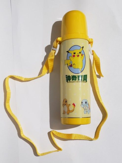 Vintage 1998 pokemon (GO) Pikachu Docket Monsters 8 Thermos Nintendo japan