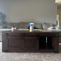 Wooden Coffee Table with Storage 