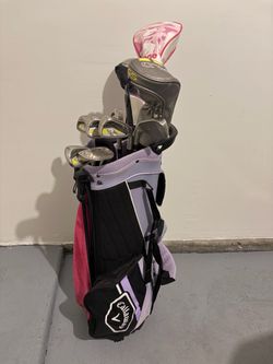 Golf clubs, bag, balls, & accessories