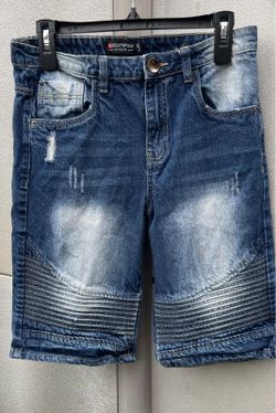 SouthPole Denim Shorts Mens 48 Blue White Shade Stretch