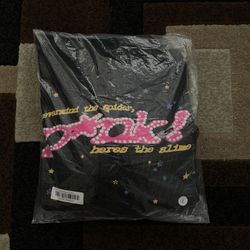 Black/Pink Spider Hoodie - Size Large