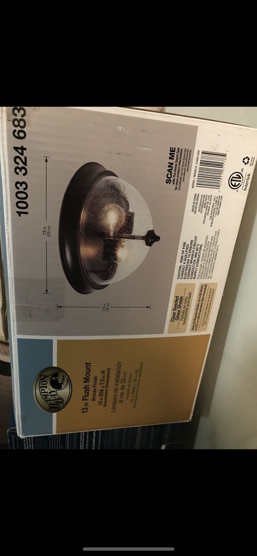 Brand New Oil Rubbed Bronze Ceiling Light